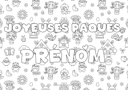 Dessin gratuit Nom décoré Oeufs de Pâques Pâques 