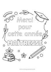 Coloriage gratuit Maîtresse/Maître Nounou Coach, entraineur Merci Compétitions et récompenses Métiers de l'éducation