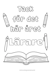 Gratis färgläggning Lärare Barnvakt Bok Läsning Tränare, coach Tack Tävlingar och utmärkelser Utbildningsyrken