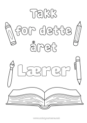 Gratis fargelegging Lærer/Lærerinne Barnevakt Bok Lesing Trener Takk Konkurranser og priser Utdanningsyrker