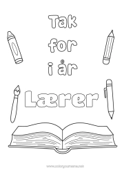 Gratis farvelægning Lærer/Lærerinde Barnepige Bog Lekture Træner, coach Tak Konkurrencer og priser Uddannelsesfag.