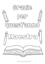 Colorazione gratuita Insegnante Tata Libro Lettura Allenatore Grazie Competizioni e premi Mestieri dell'educazione