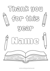 Colouring to customise Mistress/Master Nanny Book Reading Coach, Trainer Thank You. Competitions And Awards Education Professions