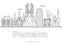 Gratis fargelegging Spania Bylandskap Monument Barcelona Verdensby
