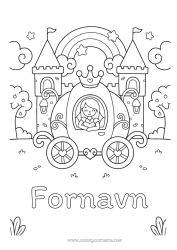 Farvelægningssiden tilpasning Kawaii Prinsesse Regnbue Køretøjer og hestevogne Historiske eller vintage køretøjer