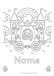 Disegno gratuito Kawaii Principessa Arcobaleno Calesse e carrozze Veicoli storici o vintage
