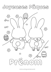 Dessin gratuit Lapin Oeufs de Pâques Pâques 