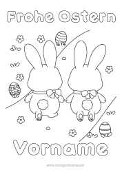 Kostenlose Zeichnung Hase Ostereier Ostern 