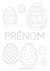 Coloriage à personnaliser Activités enfants Points à relier Oeufs de Pâques Pâques Coloriages faciles Trace et colorie