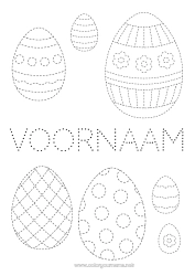 Gratis kleurplaat Activiteiten voor Kinderen Van punt naar punt Paaseieren Pasen Eenvoudige kleurplaten Trace et colorie