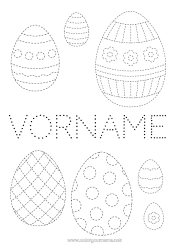 Kostenlose Malvorlage Kinderaktivitäten Punkte verbinden Ostereier Ostern Einfache Ausmalbilder Spur und Male