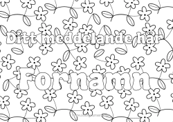 Gratis färgläggning Blommor Vår Utsmyckat namn Dekorativ bakgrund