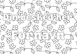 Gratis farvelægning Blomster Forår Dekoreret navn Dekorativ baggrund