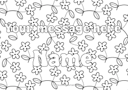 Free colouring Flowers Spring Decorated name Decorative background