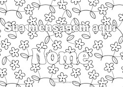 Desenho grátis Flores Primavera Nome decorado Fundo decorativo
