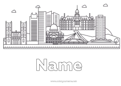 Colouring to customise Canada Monument City Of The World Skyline