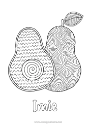 Kolorowanka za darmo Owoce Zentangle Adwokat