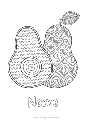 Desenho grátis Frutas Zentangle Abacate