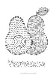 Gratis kleurplaat Fruit Zentangle Avocado