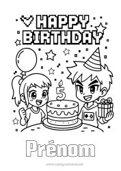 Dessin gratuit Gâteau Anniversaire Age fêté personnalisable Jeu vidéo