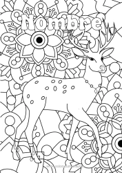 Colorear gratis Flores Animales Dibujos complejos para colorear Zentangle Animales del bosque Ciervo