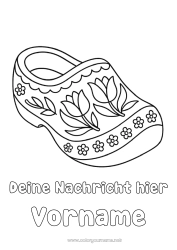 Malvorlage anpassen Tulpe Symbole Schuh Niederlande