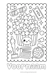 Gratis tekening Bioscoop Popcorn Lekkernijen, zoetigheden Ticket