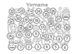 Kostenlose Malvorlage Frühling Küken Hase Kinderaktivitäten Ostereier Ostern Bauernhoftiere Waldtiere Adventskalender Kalender und Planer Gänsespiel