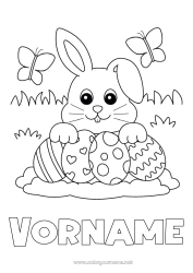 Kostenlose Zeichnung Hase Schmetterling Tier Ostereier Ostern Einfache Ausmalbilder Insekten Waldtiere