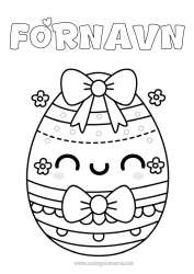 Gratis farvelægning Kawaii Stor påskeæg Nem farvelægning