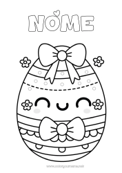 Disegno gratuito Kawaii Grande uovo di Pasqua Disegni da colorare facili