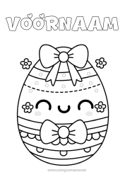 Gratis kleurplaat Kawaii Grote paasei Eenvoudige kleurplaten