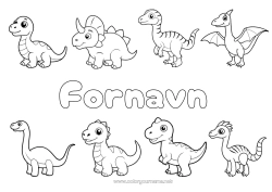 Gratis tegning Dinosaurer Tyrannosaurus Triceratops Tegneserie Stegosaurus