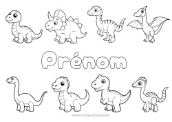 Dessin gratuit Dinosaures Tyrannosaure Tricératops Cartoon Stégosaure