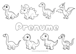 Desen liber de colorat Dinozauri Tyrannosaur. Triceratops Desen animat Stegosaur.