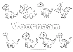 Gratis tekening Dinosaurussen Tyrannosaurus Triceratops Cartoon Stegosaurus