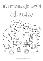 Colorear gratis Sport Papá Abuelo Chica Chico Niño Petanca Juegos al aire libre