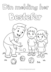 Gratis fargelegging Sport Pappa Bestefar Jente Gutt Barn Petanque Utendørs spill