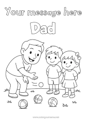 Free coloring Sport Dad Grandpa Girl Boy Child Petanque Outdoor games