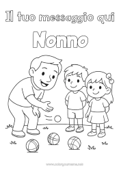 Colorazione gratuita Sport Papà Nonno Ragazza Ragazzo Bambino Petanque Giochi all'aperto