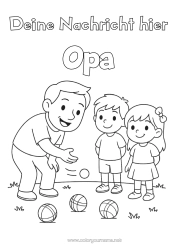 Kostenlose Malvorlage Sport Papa Opa Mädchen Junge Kind Boule Freiluftspiele