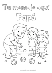 Colorear gratis Sport Papá Abuelo Chica Chico Niño Petanca Juegos al aire libre