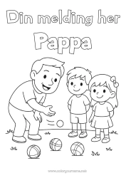 Gratis fargelegging Sport Pappa Bestefar Jente Gutt Barn Petanque Utendørs spill