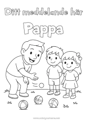 Gratis färgläggning Sport Pappa Farfar Flicka Pojke Barn Petanque Utomhusspel