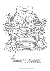 Gratis tekening Bloemen Paaseieren Mand