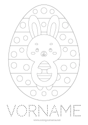 Malvorlage anpassen Hase Kinderaktivitäten Punkte verbinden Großes Osterei Einfache Ausmalbilder Waldtiere Kreis, rund