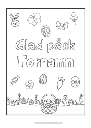 Gratis färgläggning Söt Påskägg Påsk 