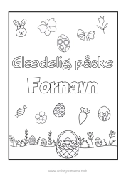 Gratis farvelægning Kawaii Påskeæg Påske 