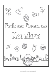 Dibujo libre Kawaii Huevos de Pascua Pascua de Resurrección Mensaje de 