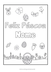 Desenho grátis Kawaii Ovos de Páscoa Páscoa 
